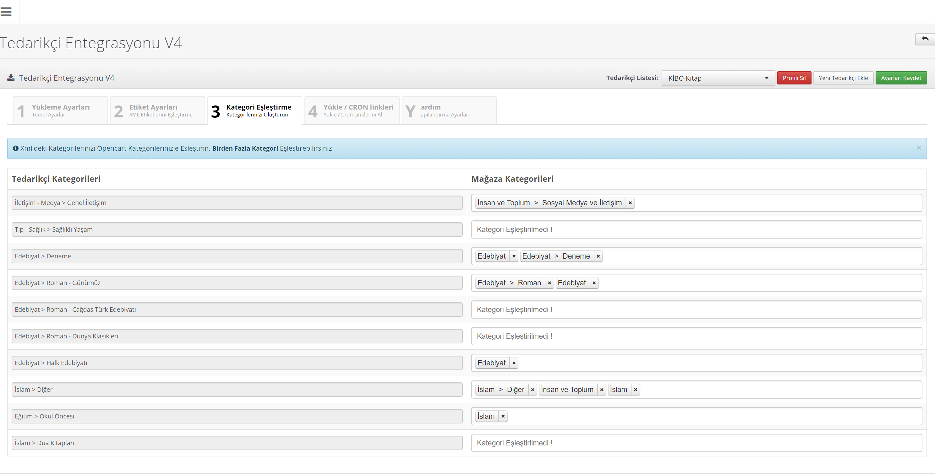 Opencart Gelişmiş Xml Tedarikçi Entegrasyonu V4.5